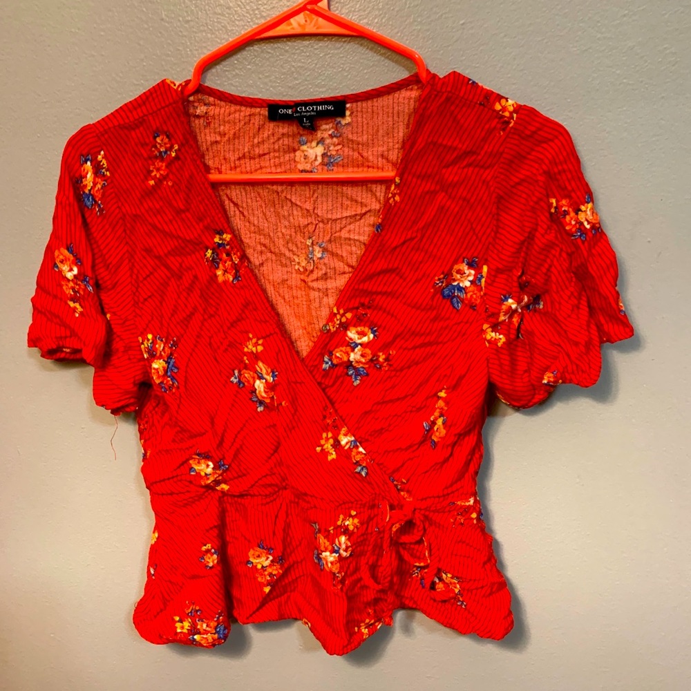 Low cut peplum shirt